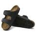 Birkenstock Women's Arizona Soft Footbed In Black Oiled Nubuck Leather