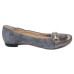 Lalisa Women's Chloe 195203 In Grey Suede/Patent Leather/Calfskin Leather