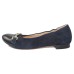 Lalisa Women's Chloe 195203 In Navy Blue Suede/Patent Leather/Calfskin Leather