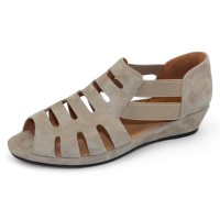 Lamour Des Pieds Women's Bayla In Taupe Kid Suede