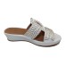 Lamour Des Pieds Women's Chorra In White Lamba Leather/Gold