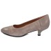 Lamour Des Pieds Women's Kishita In Taupe Suede/Patent Leather