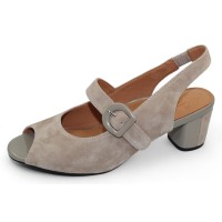 Lamour Des Pieds Women's Merryn In Taupe Kid Suede