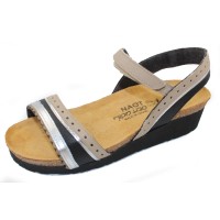 Naot Women's Beverly In Soft Black/Soft Beige/Soft Silver Leather