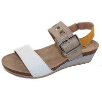 Naot Women's Dynasty In Soft White/Soft Beige/Marigold Leather