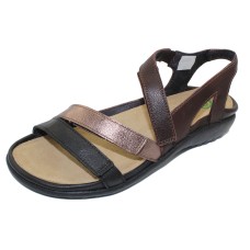 Naot Women's Whetu In Soft Black/Radiant Copper/Soft Brown Leather