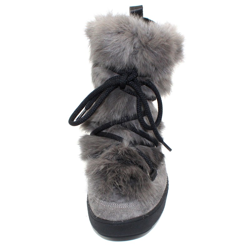 Anet Zip by Pajar in Charcoal Suede/Fur