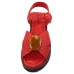 Pas De Rouge Women's Bali 3920 In Red Woven Nappa Leather