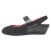 Pas De Rouge Women's Silvia R918 In Black Suede/Crinkle Patent Leather