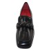 Pas De Rouge Women's Yuna 4041 In Black Nappa Leather/Pewter Detail