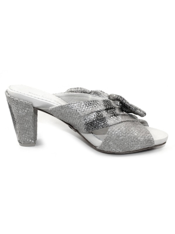 Right Bank Shoe Co Women's Dine In Sand Silver Metallic Python Printed ...