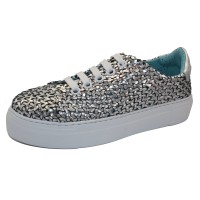 Thierry Rabotin Women's Alessia In Silver Weave Calfskin Leather
