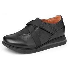 Yes Brand Shoes Women's Addison In Black Water Resistant Plonge Leather