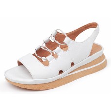 Yes Brand Shoes Women's Aurora In White Plonge Leather/Elastic