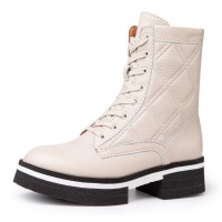 Yes Brand Shoes Women's Bailey In Off White Water Resistant Plonge Leather