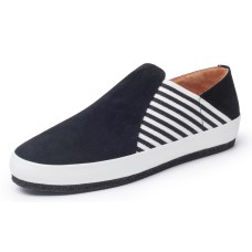 Yes Brand Shoes Women's Belle In Black Kid Suede/White Plonge Leather