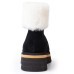 Yes Brand Shoes Women's Blair In Black Water Resistant Suede/White Fur