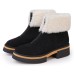 Yes Brand Shoes Women's Blair In Black Water Resistant Suede/White Fur