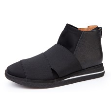 Yes Brand Shoes Women's Blake In Black Stretch/Plonge Leather