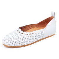 Yes Brand Shoes Women's Carly In White Perf Capri Kid Leather