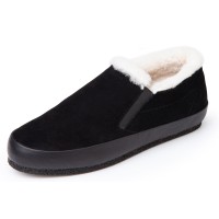 Yes Brand Shoes Women's Cynthia In Black Water Resistant Suede/White Fur