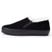 Yes Brand Shoes Women's Cynthia In Black Water Resistant Suede/White Fur