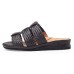 Yes Brand Shoes Women's Diane In Black Woven Leather/Plonge Leather