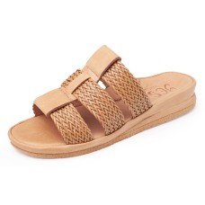 Yes Brand Shoes Women's Diane In Natural Woven Leather/Plonge Leather