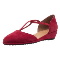 Yes Brand Shoes Women's Patsy In Red Kid Suede