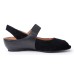 Yes Brand Shoes Women's Paula In Black Kid Suede/Plonge Leather
