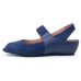 Yes Brand Shoes Women's Paula In Navy Blue Kid Suede/Plonge Leather
